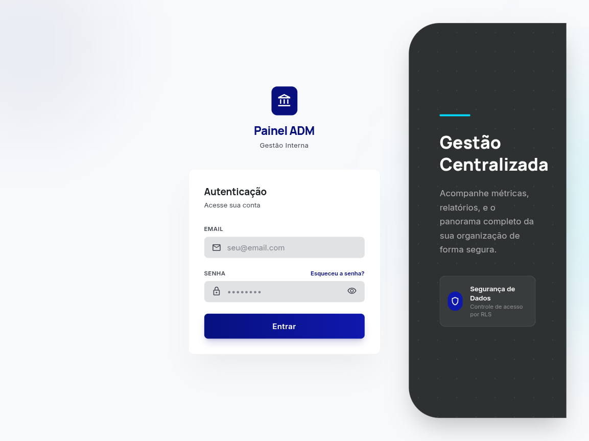 Preview de Dashboard Administrativo